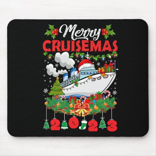 Tapis De Souris Merry Cruisemas croisière en famille Noël 2023 Amu (Devant)