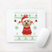 Tapis De Souris Merry Doodlemas Goldendoodle Wearing Ugly Christma (Avec souris)