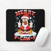Tapis De Souris Merry F-caw-f Chicken Christmas Funny Rooster Men (Avec souris)