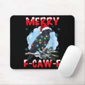 Tapis De Souris Merry F-caw-f Crow Christmas Snowflake Xmas Lights (Avec souris)