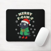 Tapis De Souris Merry F-caw-f Raven Fcawf Christmas Holiday Crow F (Avec souris)