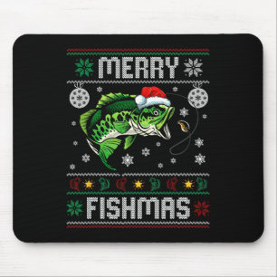 Tapis De Souris Merry Fishmas Amusants Pêche Pêcheur de poisson Ug