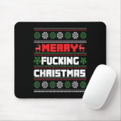 Tapis De Souris Merry Foring Christmas Funny Raunchy Curse Word Ho (Avec souris)