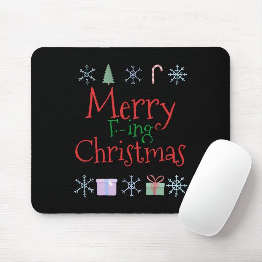 Tapis De Souris Merry Foring (f) Noël Funny Sarcastic Quo (Avec souris)
