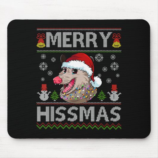 Tapis De Souris Merry Hissmas Ssum Christmas Ossum Lover Ugly Swea (Devant)