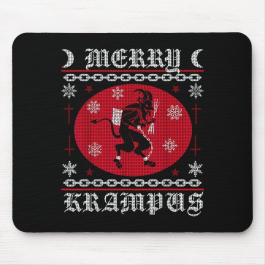 Tapis De Souris Merry Krampus. Goth Christmas Ugly Sweater. Krampu (Devant)