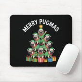 Tapis De Souris Merry Pugmas Funny Pug Christmas Tree Holiday Long (Avec souris)
