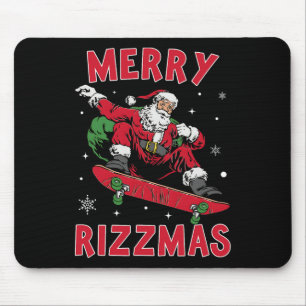 Tapis De Souris Merry Rizz Mas Enfants Funny Santa Clause Skate Bo