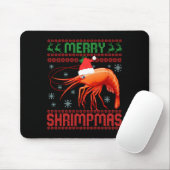 Tapis De Souris Merry Shrimpmas Funny Shrimp Ugly Christmas Sweate (Avec souris)