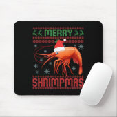 Tapis De Souris Merry Shrimpmas Funny Shrimp Ugly Christmas Sweate (Avec souris)
