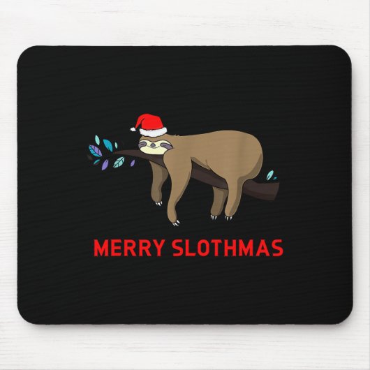 Tapis De Souris Merry Slothmas Funny Sloth Christmas (Devant)