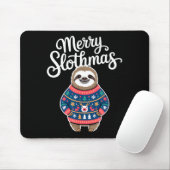 Tapis De Souris Merry Slothmas Sweater Funny Sloth Christmas Pajam (Avec souris)