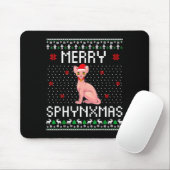 Tapis De Souris Merry Sphynxmas Sphynx Cat Lover Christmas Ugly Me (Avec souris)