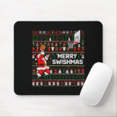 Tapis De Souris Merry Swishmas Santa Basketball Ugly Sweater Style (Avec souris)