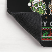 Tapis De Souris Merry Woofmas Christmas Dog Paws Leopard Ugly Swea (Coin)