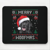 Tapis De Souris Merry Woofmas Ugly Sweater Black Lab Labrador Chri (Devant)