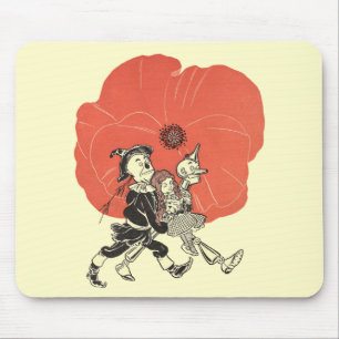 Tapis De Souris Merveilleux Magicien d'Oz, Dorothy avec des fleurs