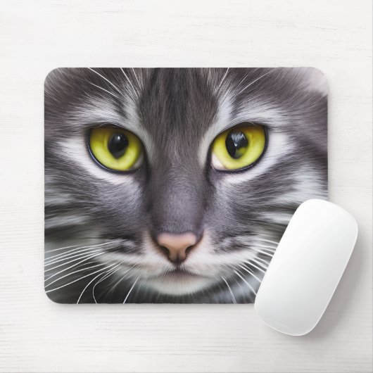 Tapis De Souris Merveilleux portrait de chat (Avec souris)