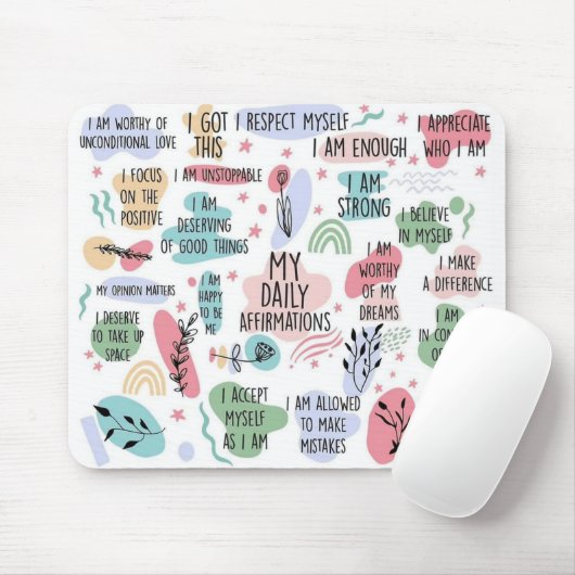 Tapis De Souris Mes Affirmations quotidiennes (Avec souris)