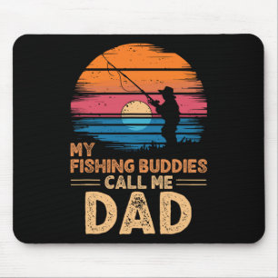 Tapis De Souris Mes Copains de Pêche M'appellent Papa Rétro Vintag