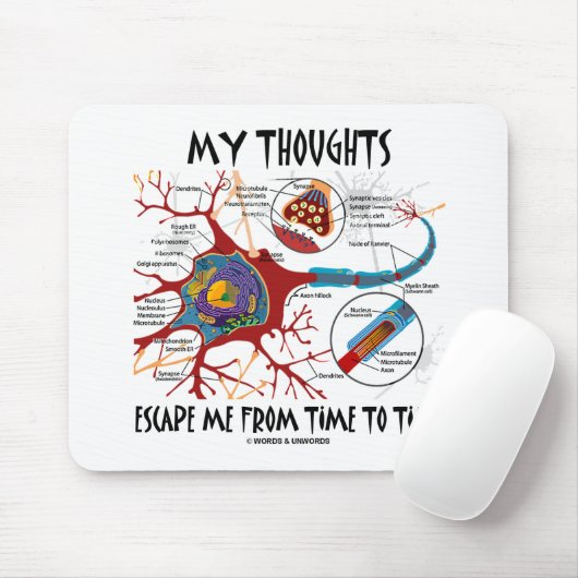 Tapis De Souris Mes pensées m'évitent de temps en temps (Avec souris)