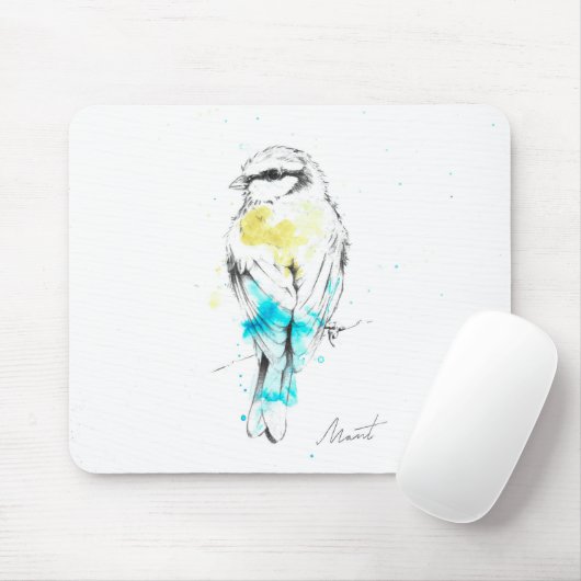 Tapis De Souris Mésange bleue (Avec souris)