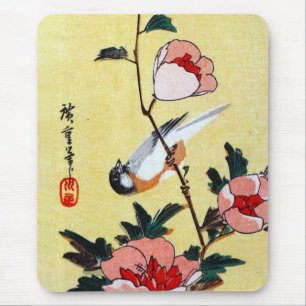 Tapis De Souris Mésange et pivoines, Hiroshige