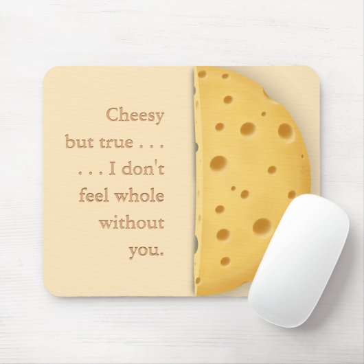 Tapis De Souris Message Cheesy personnalisé Charming Cheese Lover (Avec souris)