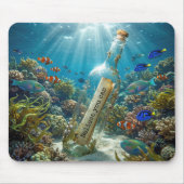 Tapis De Souris Message d'inspiration dans une bouteille (Devant)