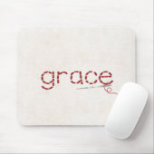Tapis De Souris message texte GRACE cousu rouge avec aiguille (Avec souris)