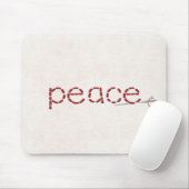 Tapis De Souris message texte PEACE cousu rouge avec aiguille (Avec souris)