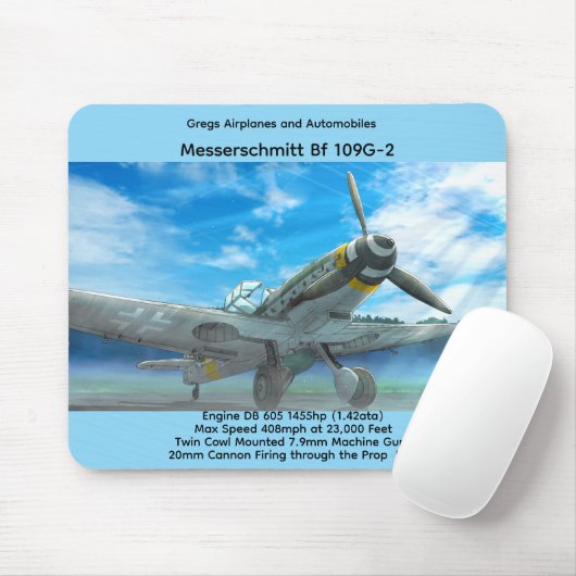 Tapis De Souris Messerschmitt Bf 109G-2 (Avec souris)