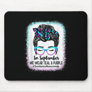 Tapis De Souris Messy Bun Mois de sensibilisation à la prévention