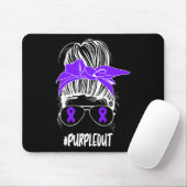Tapis De Souris Messy Bun Purple Out Epilepsy Fighter Awareness Mo (Avec souris)