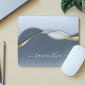 Tapis De Souris Métal 3-D look Calligraphie Or Monogramme Wave