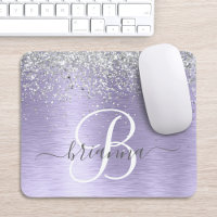 Métal brossé violet Parties scintillant d'argent N