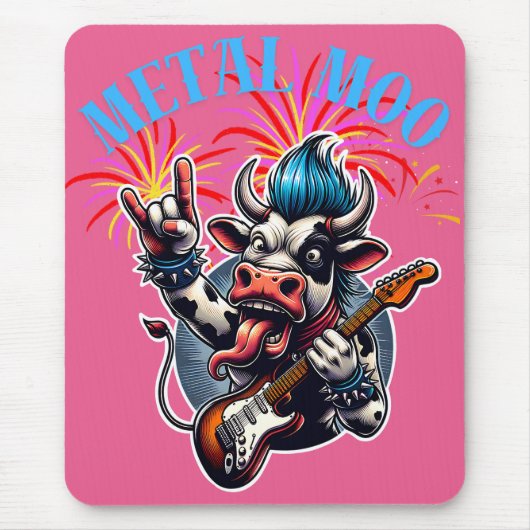 Tapis De Souris    Metal Moo-d – Rockin' Cow with a Guitar (Devant)