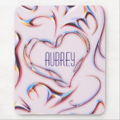 Tapis De Souris Metallic Futuriste Ajouter Nom Cyberpunk Heart (Devant)