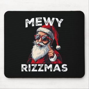 Tapis De Souris Mewy Rizzmas Drôle Santa Meowing Blague Rizz Homme