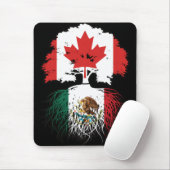 Tapis De Souris Mexique Mexique Canada drapeau des racines d'arbre (Avec souris)