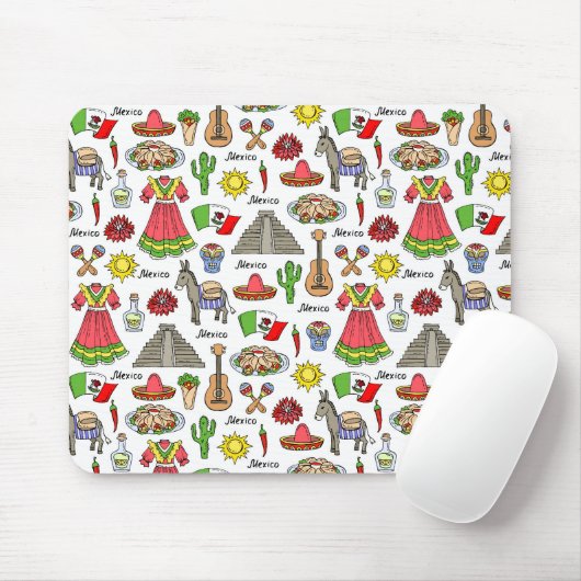 Tapis De Souris Mexique| Motif des symboles (Avec souris)