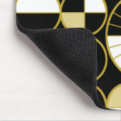 Tapis De Souris Mi-siècle Cercles modernes Moitié Or Noir (Coin)