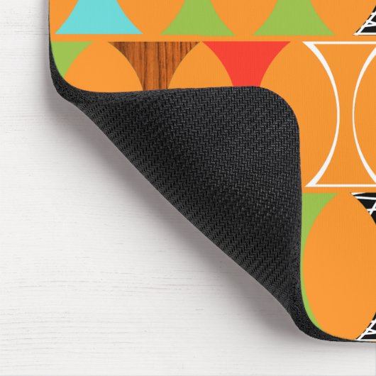 Tapis De Souris Mi-siècle Moderne Motif orange Mousepad (Coin)