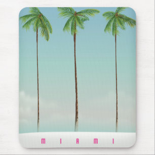 Tapis De Souris Miami, florida palm travel poster.