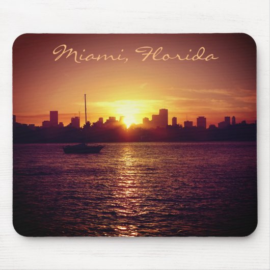 Tapis De Souris Miami Skyline à Sunset (Devant)