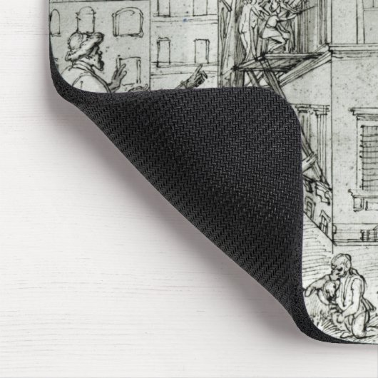 Tapis De Souris Michaël Angelo à cheval, rendant visite à un (Coin)