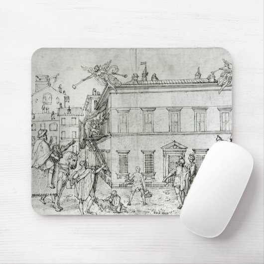 Tapis De Souris Michaël Angelo à cheval, rendant visite à un (Avec souris)