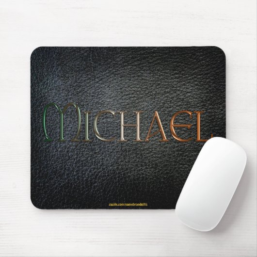 Tapis De Souris MICHAEL look cuir personnalisé Mousepad (Avec souris)