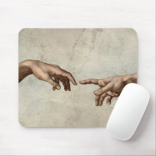 Tapis De Souris Michaelangelo mains création adam dieu