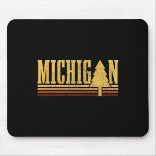 Tapis De Souris Michigan Arbre Vintage Fierté de l'État Camping Ra